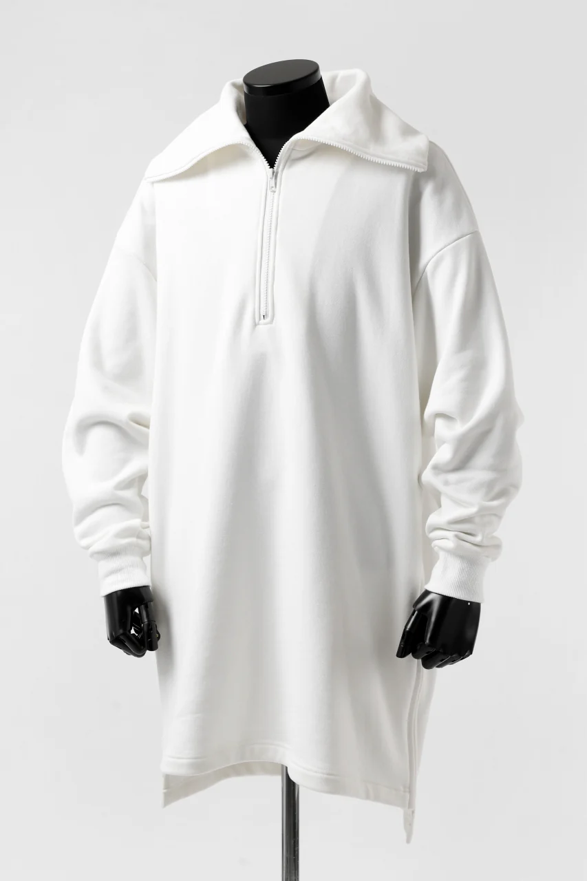 Y's HIGH-COLLAR HALF ZIP SWEAT SHIRT (WHITE) - Image 10