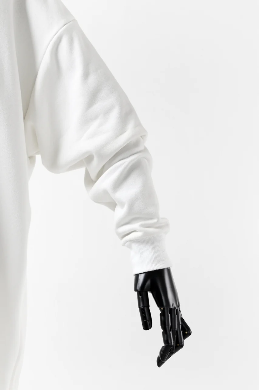 Y's HIGH-COLLAR HALF ZIP SWEAT SHIRT (WHITE) - Image 16