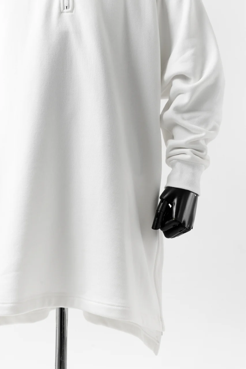 Y's HIGH-COLLAR HALF ZIP SWEAT SHIRT (WHITE) - Image 17