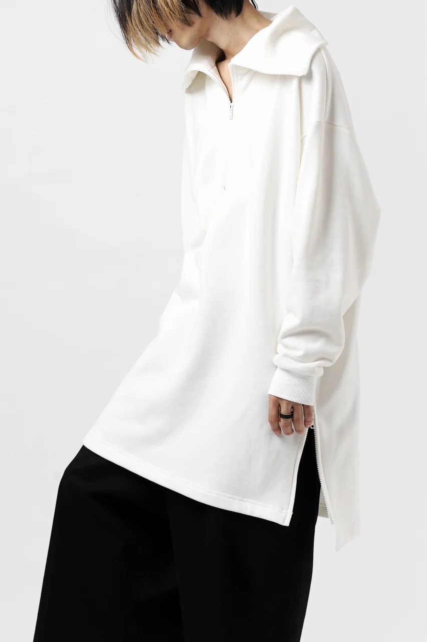 Y's HIGH-COLLAR HALF ZIP SWEAT SHIRT (WHITE) - Image 29