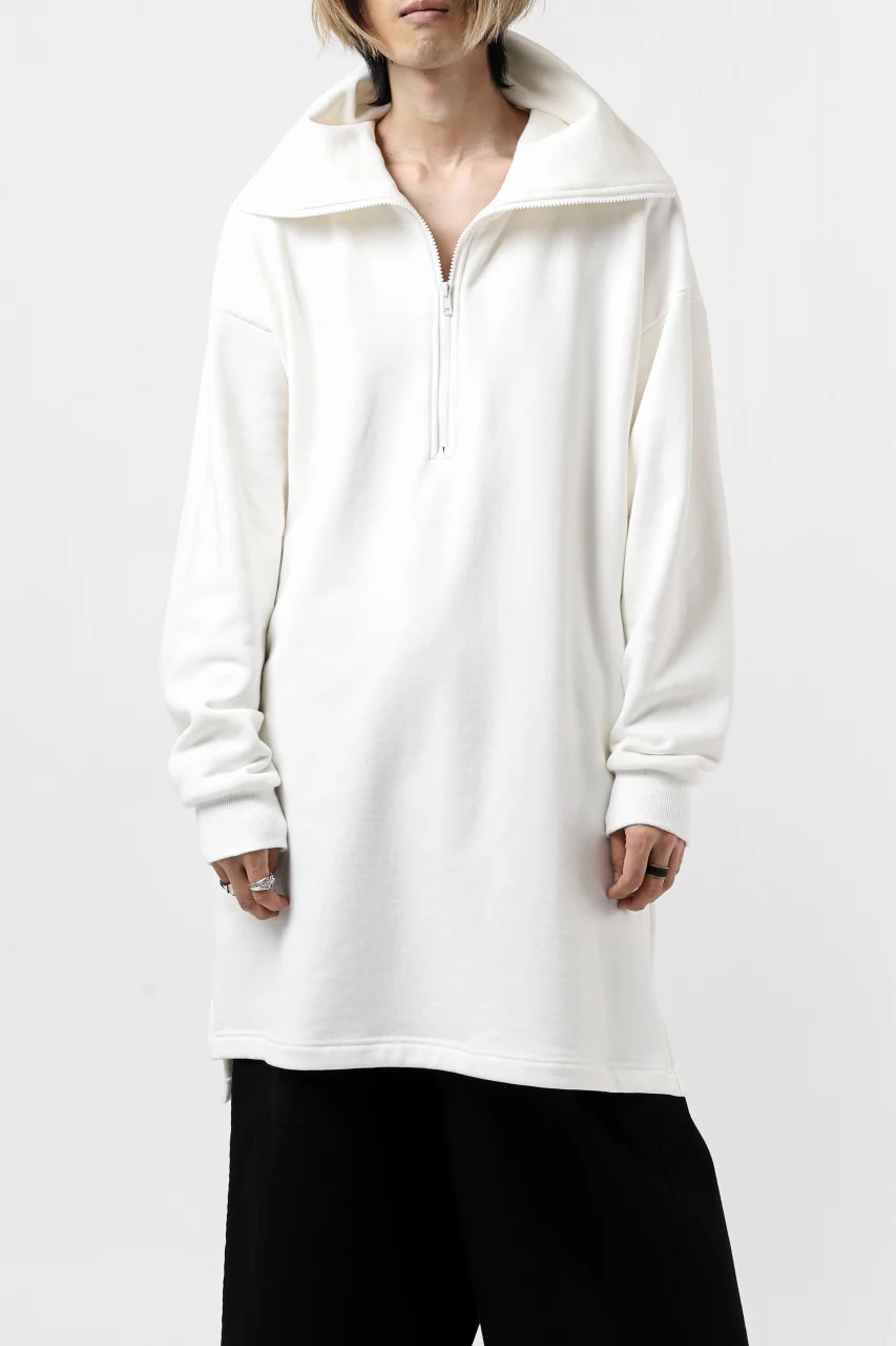 Y's HIGH-COLLAR HALF ZIP SWEAT SHIRT (WHITE) - Image 30