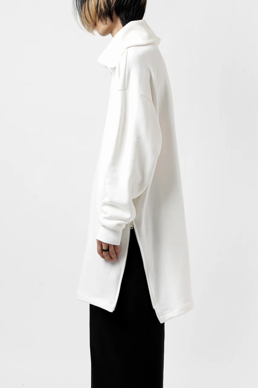 Y's HIGH-COLLAR HALF ZIP SWEAT SHIRT (WHITE) - Image 32
