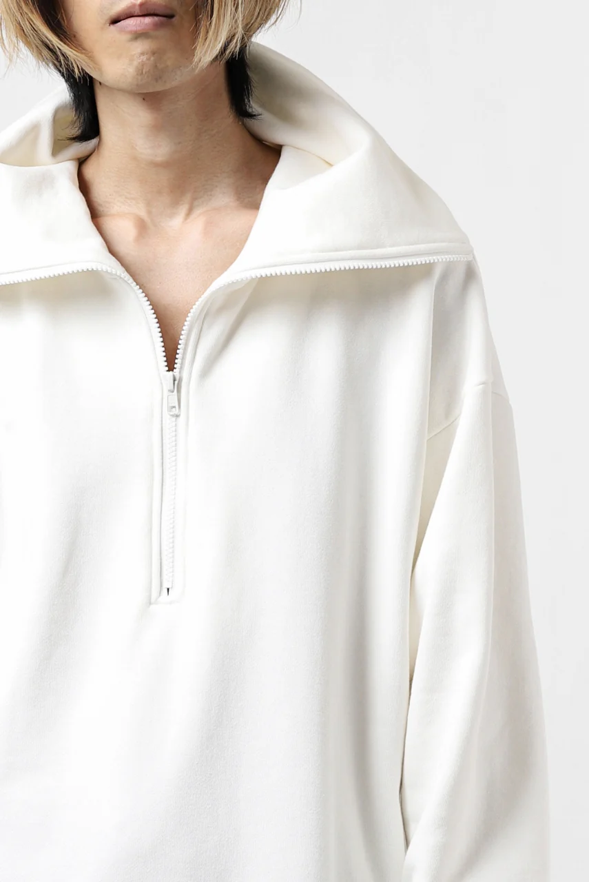 Y's HIGH-COLLAR HALF ZIP SWEAT SHIRT (WHITE) - Image 37