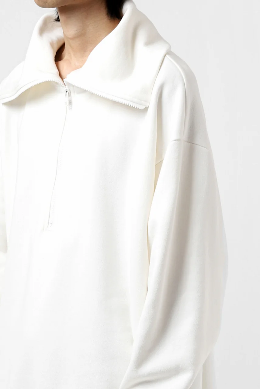Y's HIGH-COLLAR HALF ZIP SWEAT SHIRT (WHITE) - Image 38