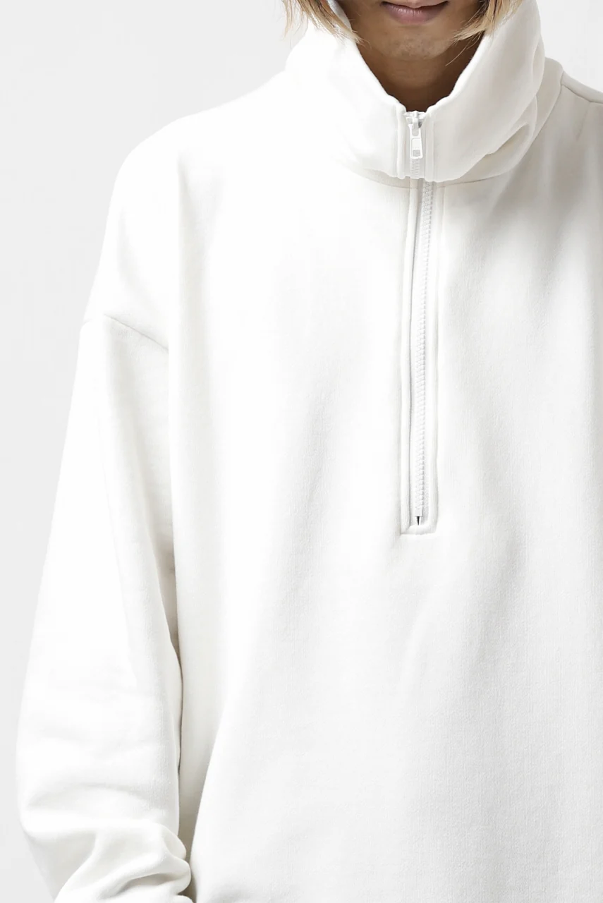 Y's HIGH-COLLAR HALF ZIP SWEAT SHIRT (WHITE) - Image 46