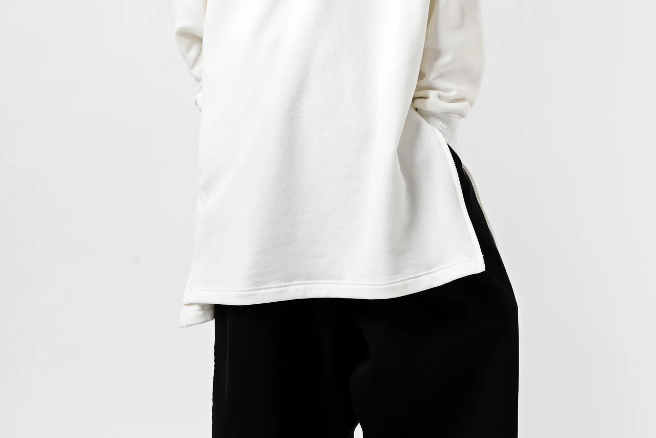 Y's HIGH-COLLAR HALF ZIP SWEAT SHIRT (WHITE) - Image 50
