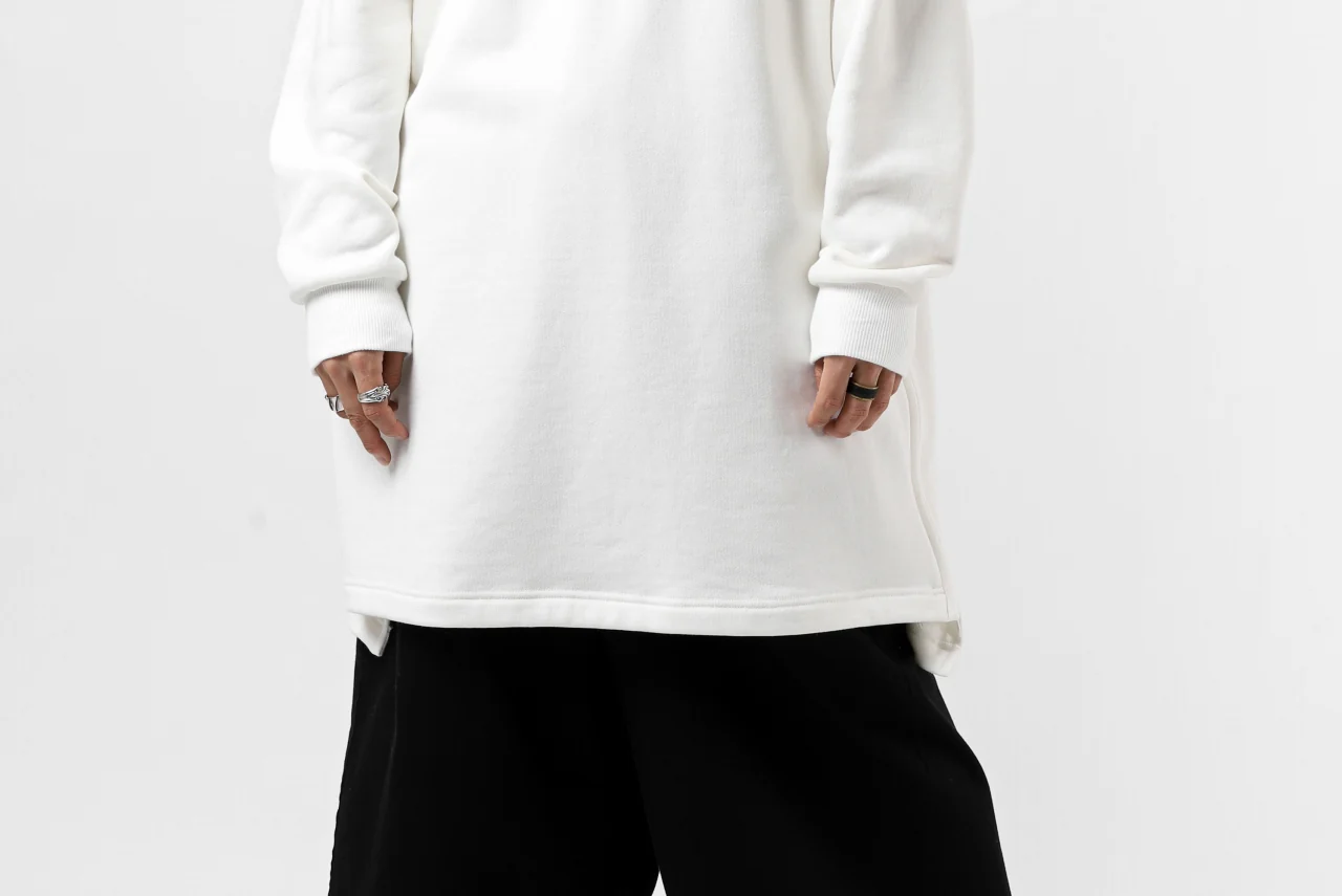 Y's HIGH-COLLAR HALF ZIP SWEAT SHIRT (WHITE) - Image 51