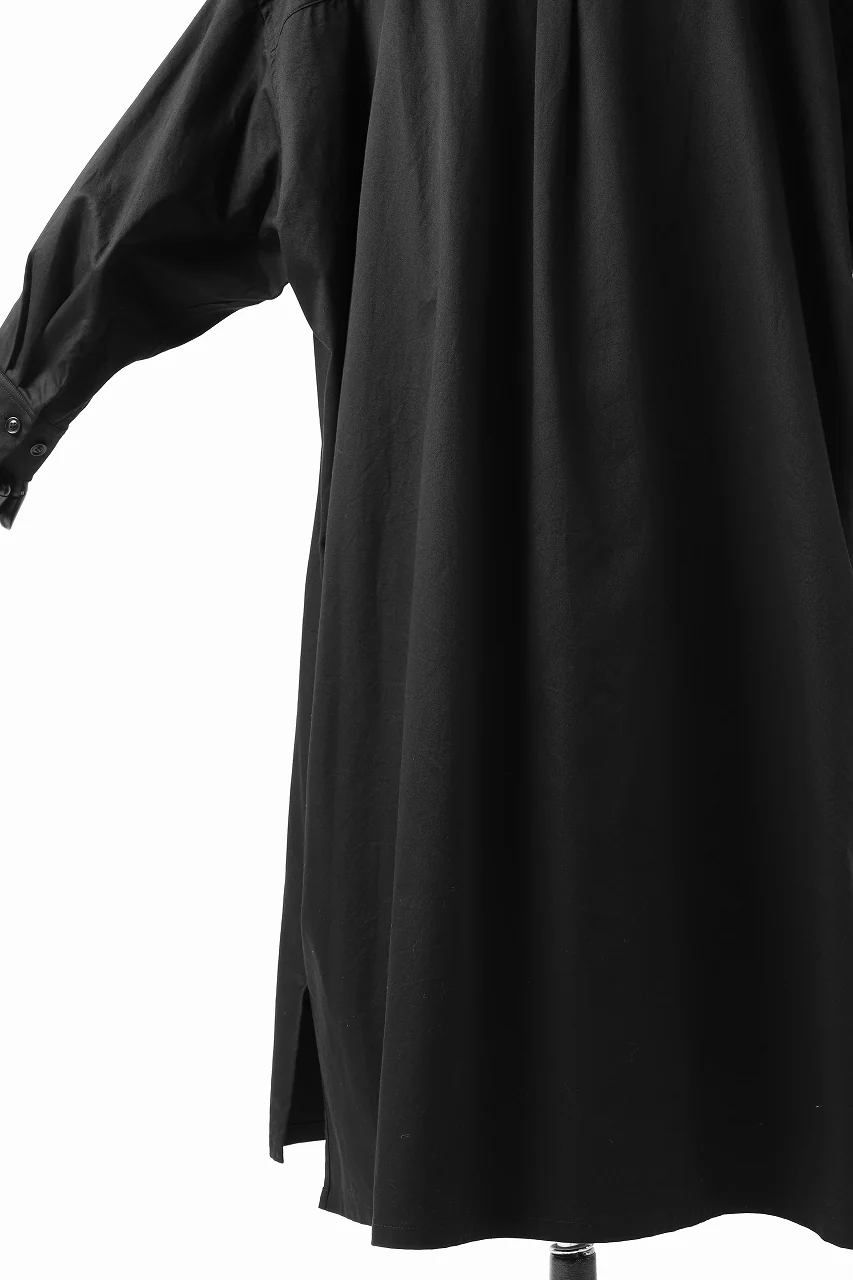 Y's HIGH-COLLAR LONG COAT / SOFT TWILL (BLACK) - Image 28