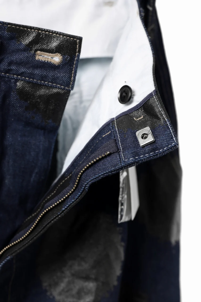 Y's.... HIPHANG SARROUEL WIDE TROUSERS / DOTS-PRINTED DENIM (INDIGO) - Image 15