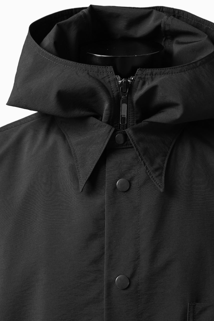 Y's....  HOODY LAYERED SHIRT ZIP BLOUSON / STRETCH TASSAH (BLACK) - Image 20