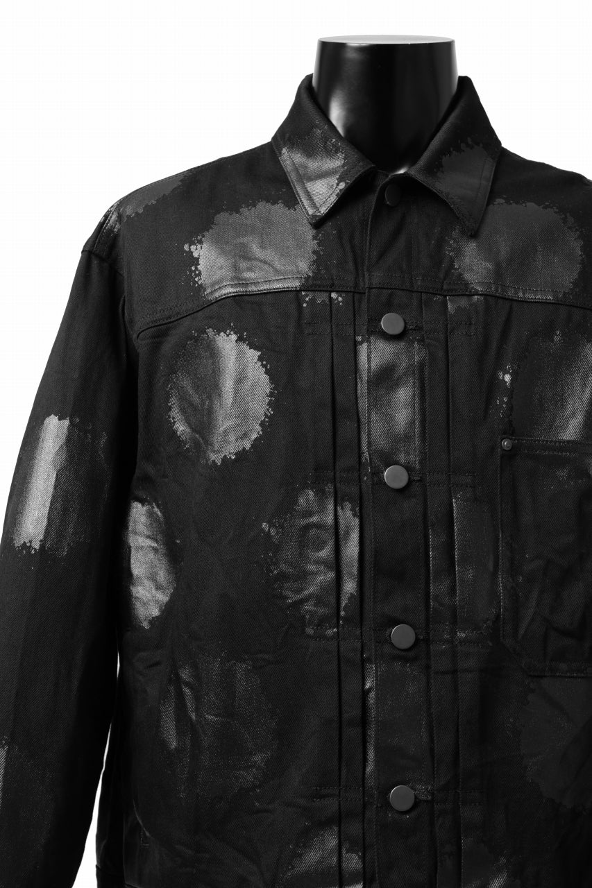 Y's.... JEAN JACKET / DOTS-PRINTED DENIM (BLACK) - Image 11