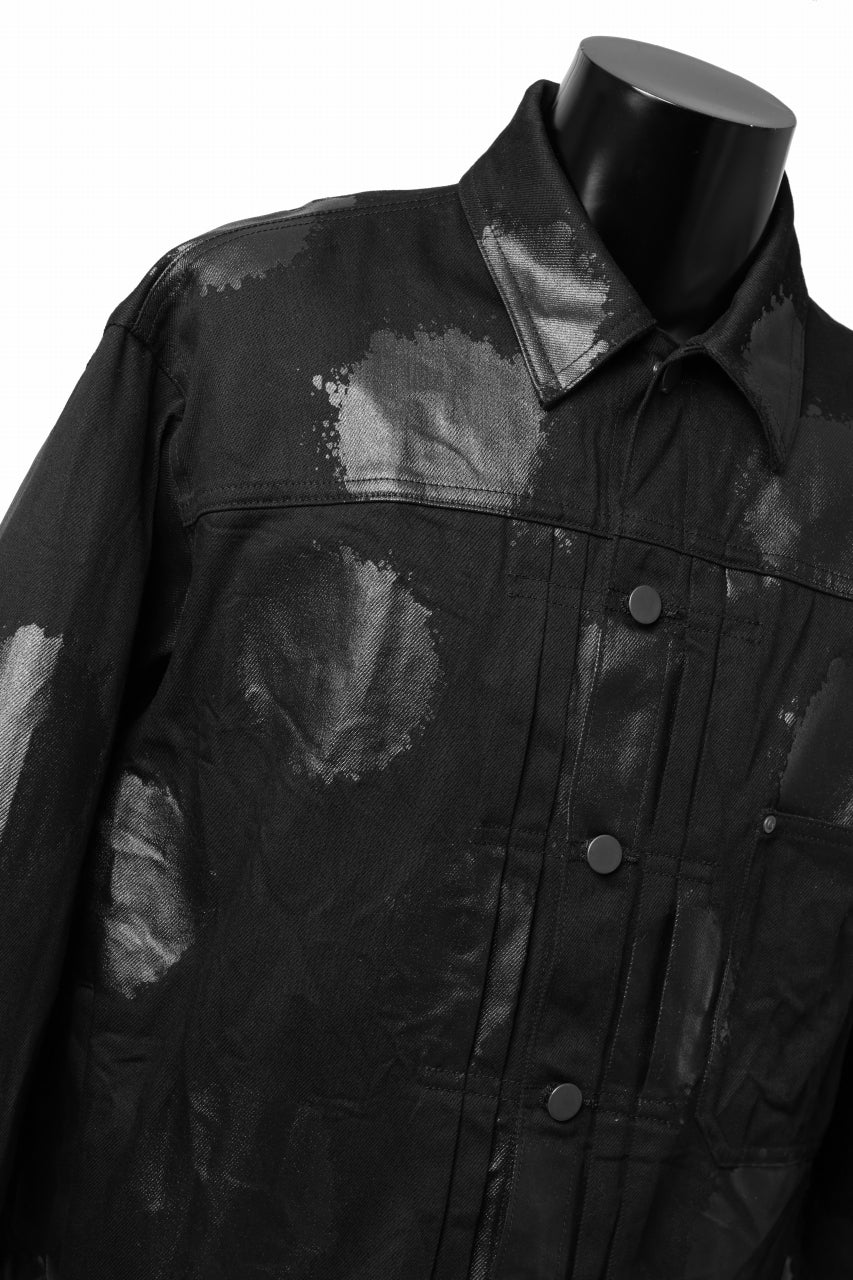 Y's.... JEAN JACKET / DOTS-PRINTED DENIM (BLACK) - Image 12