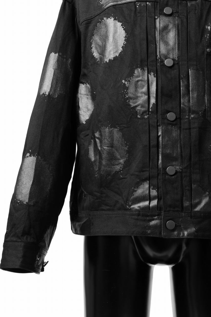 Y's.... JEAN JACKET / DOTS-PRINTED DENIM (BLACK) - Image 13
