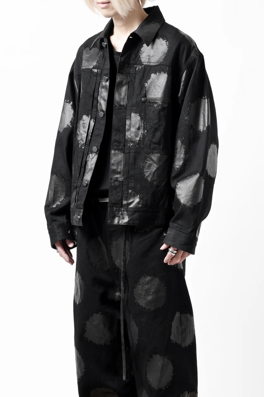 Y's.... JEAN JACKET / DOTS-PRINTED DENIM (BLACK) - Image 2