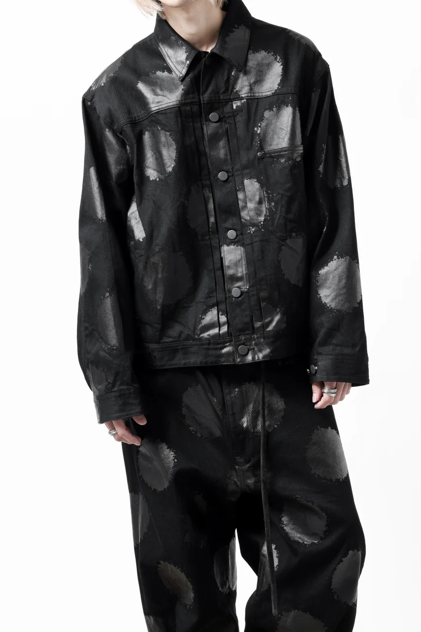 Y's.... JEAN JACKET / DOTS-PRINTED DENIM (BLACK) - Image 5