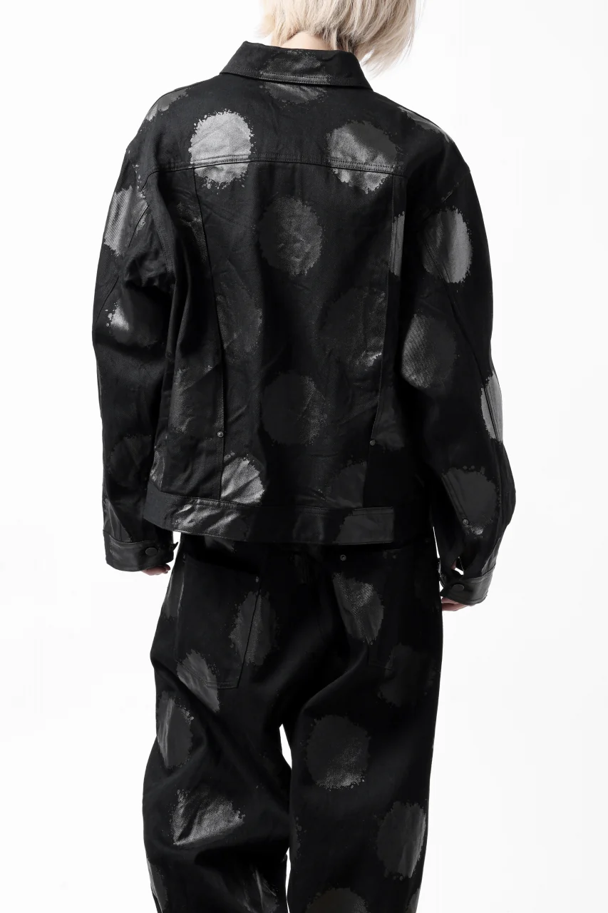Y's.... JEAN JACKET / DOTS-PRINTED DENIM (BLACK) - Image 7