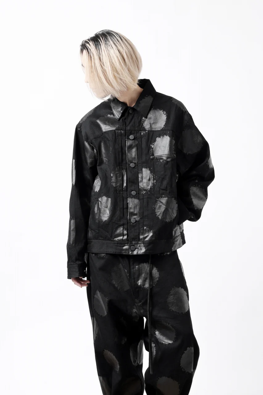 Y's.... JEAN JACKET / DOTS-PRINTED DENIM (BLACK) - Image 8