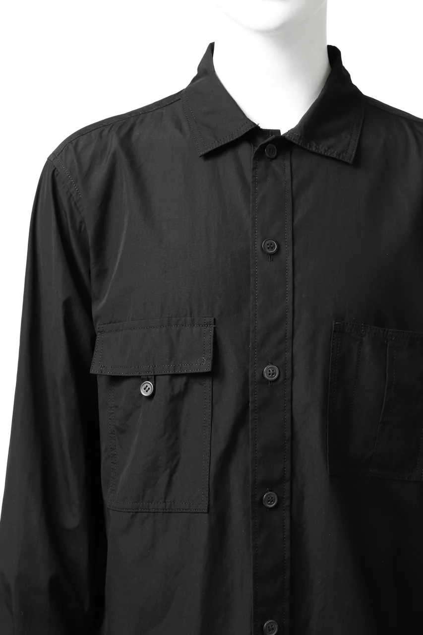 Y's LOOSEY WORK SHIRT / AIR-TUMBLED COTTON (BLACK) - Image 10
