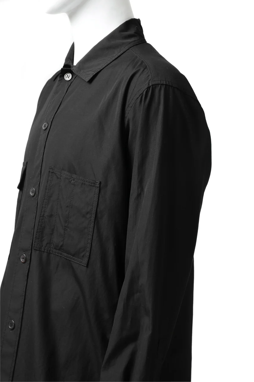 Y's LOOSEY WORK SHIRT / AIR-TUMBLED COTTON (BLACK) - Image 14