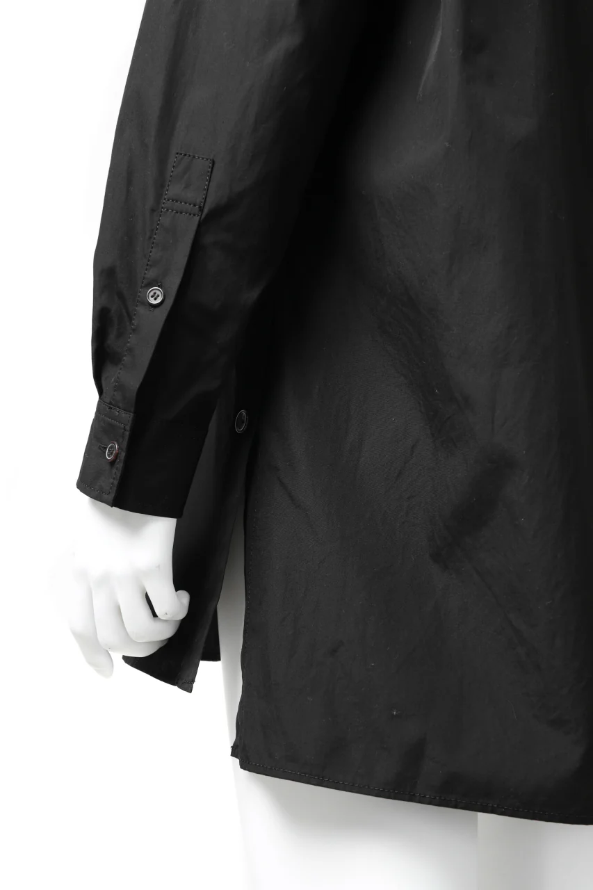 Y's LOOSEY WORK SHIRT / AIR-TUMBLED COTTON (BLACK) - Image 16