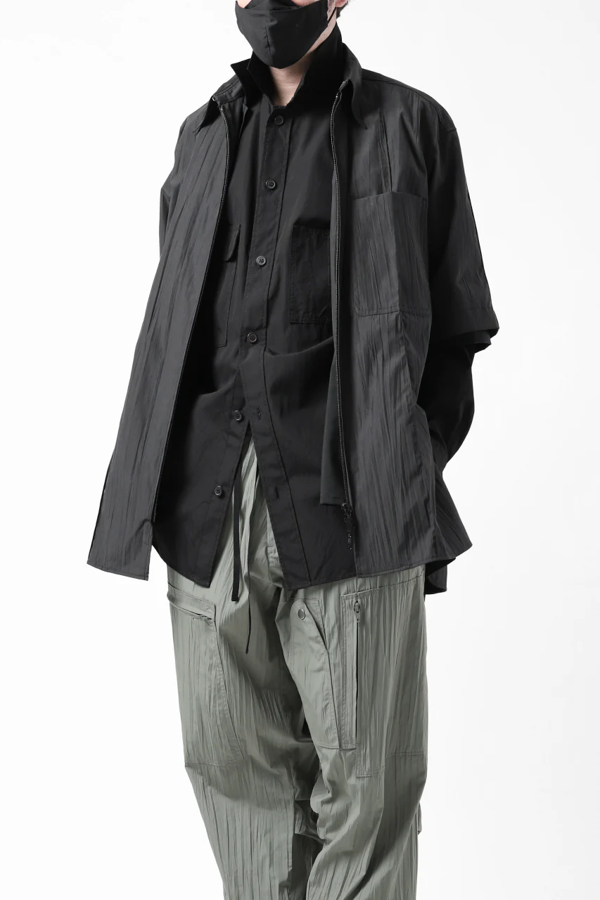 Y's LOOSEY WORK SHIRT / AIR-TUMBLED COTTON (BLACK) - Image 19