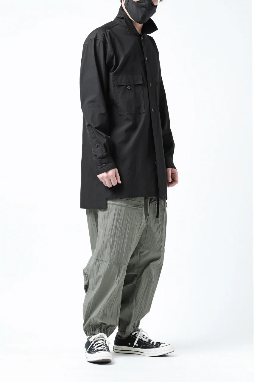 Y's LOOSEY WORK SHIRT / AIR-TUMBLED COTTON (BLACK) - Image 4