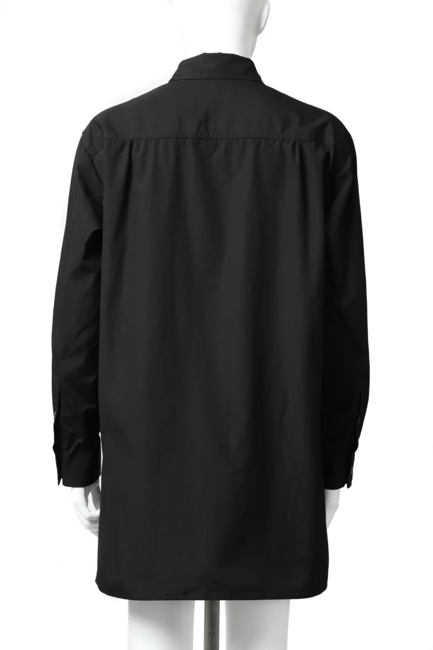 Y's LOOSEY WORK SHIRT / AIR-TUMBLED COTTON (BLACK) - Image 7