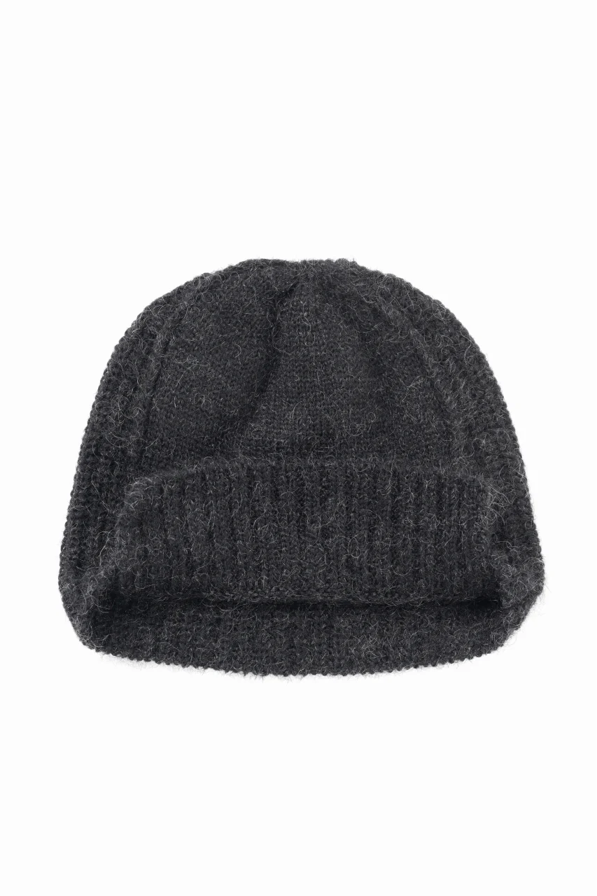 Y's MAHAIR WOOL COMBINATION KNIT BEANIE (BLACK) - Image 3