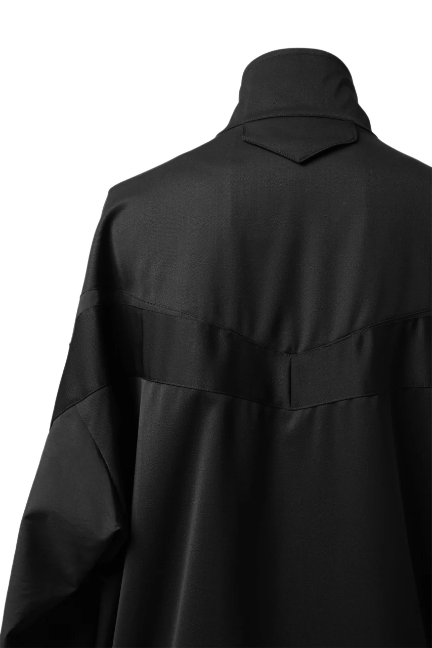 Y's....  PANELED ZIP BLOUSON / SUPER 120's DOESKIN (BLACK) - Image 32