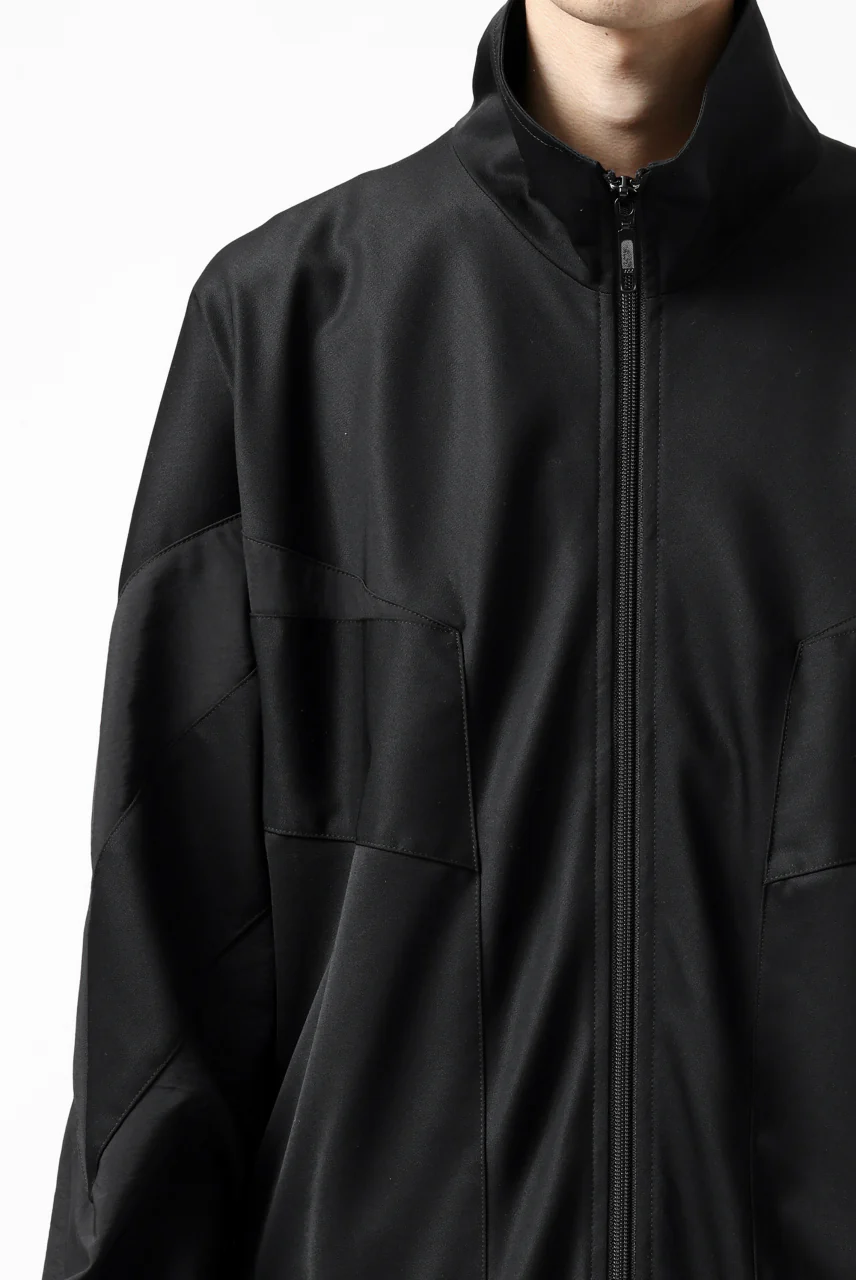 Y's....  PANELED ZIP BLOUSON / SUPER 120's DOESKIN (BLACK) - Image 50