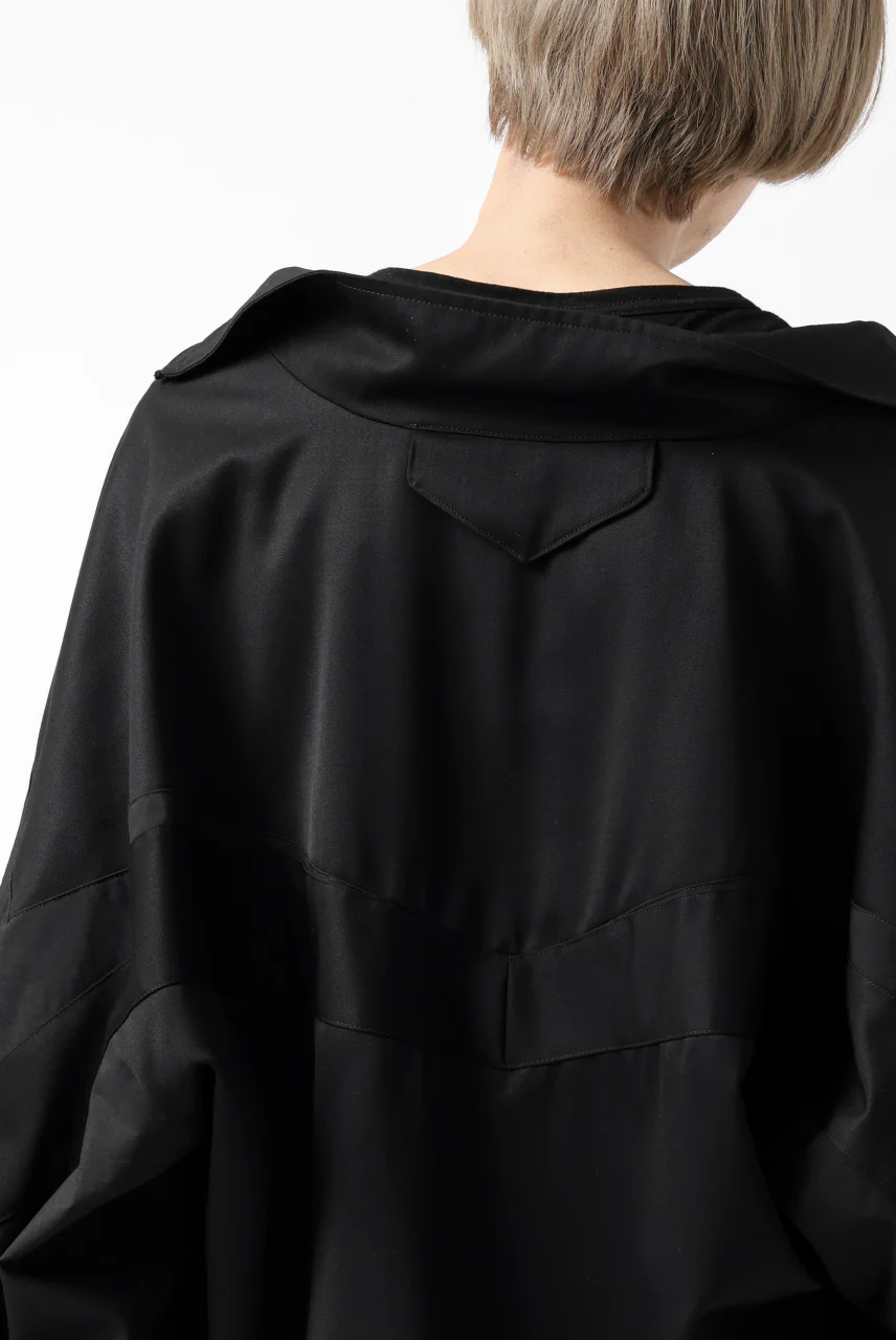 Y's....  PANELED ZIP BLOUSON / SUPER 120's DOESKIN (BLACK) - Image 60