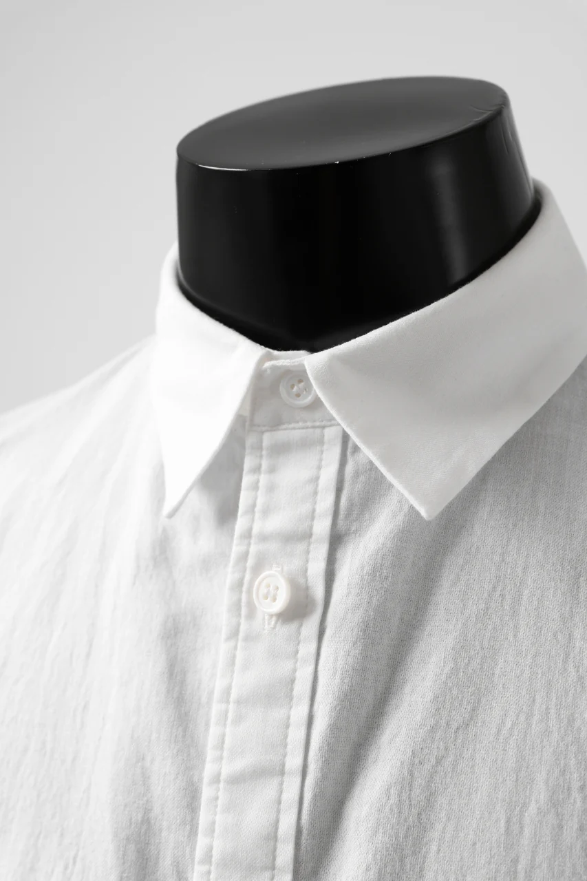 Y's ROLLED UP SLEEVE SHIRT BLOUSE / THIN TWILL (WHITE) - Image 10
