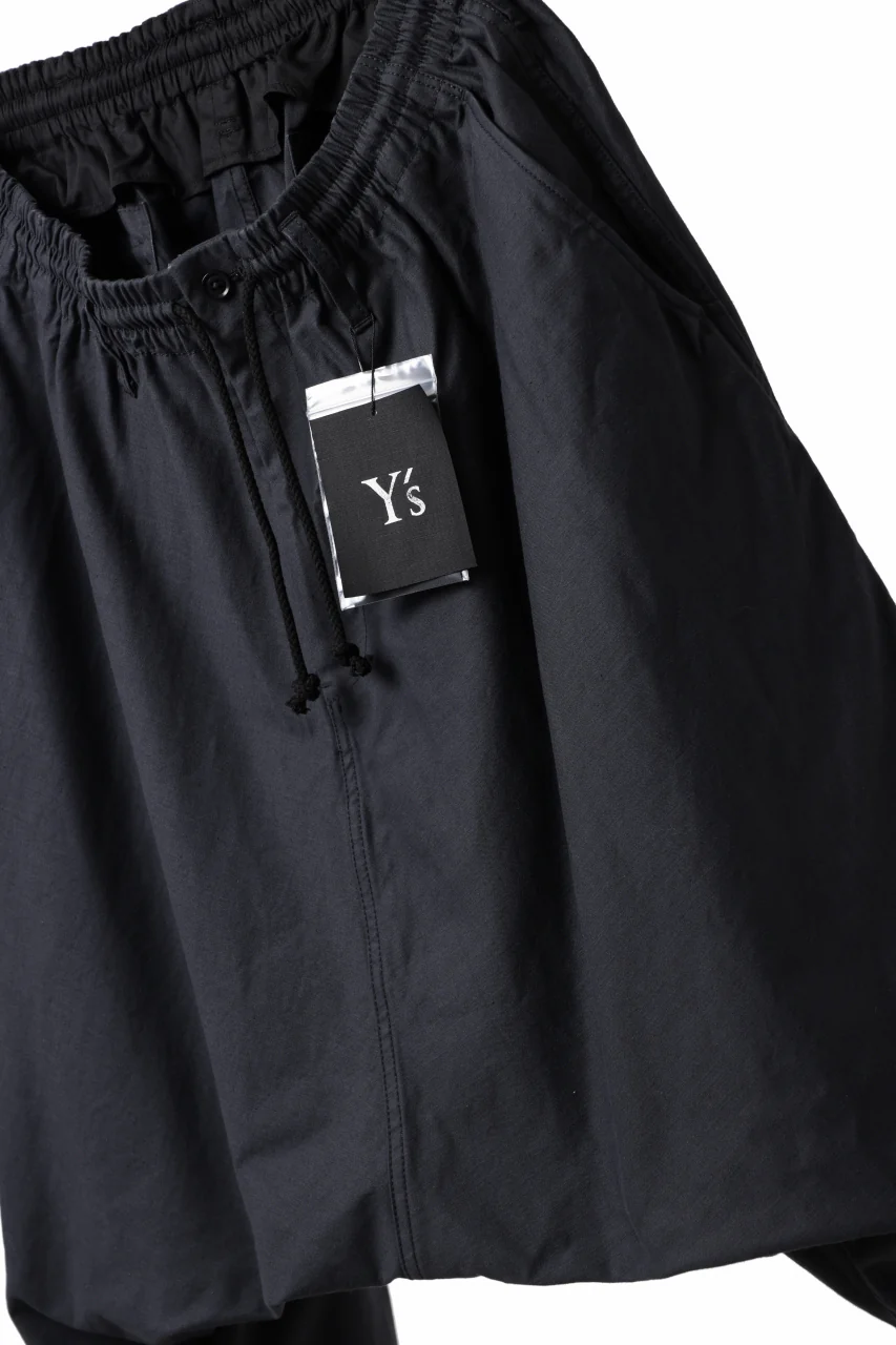 Y's SARROUEL PANTS PAINTER-DETAIL / BACK SATIN VULCANIZATION COTTON (BLACK) - Image 11