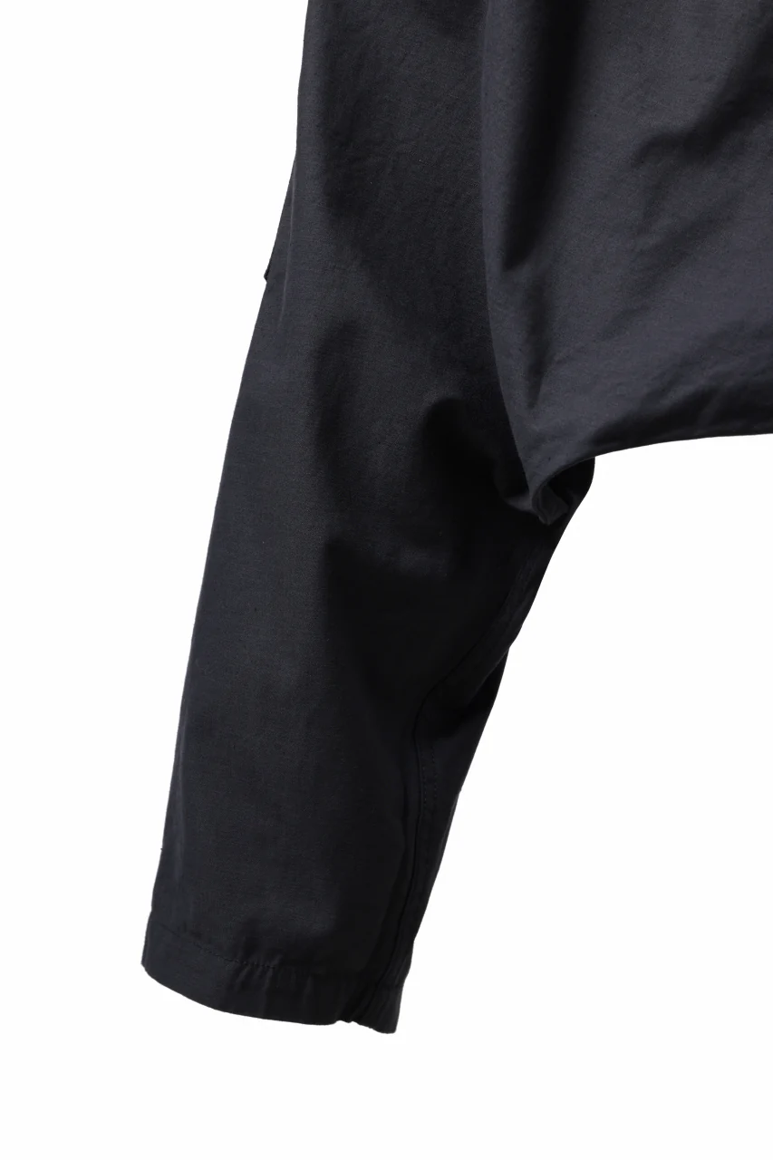 Y's SARROUEL PANTS PAINTER-DETAIL / BACK SATIN VULCANIZATION COTTON (BLACK) - Image 16