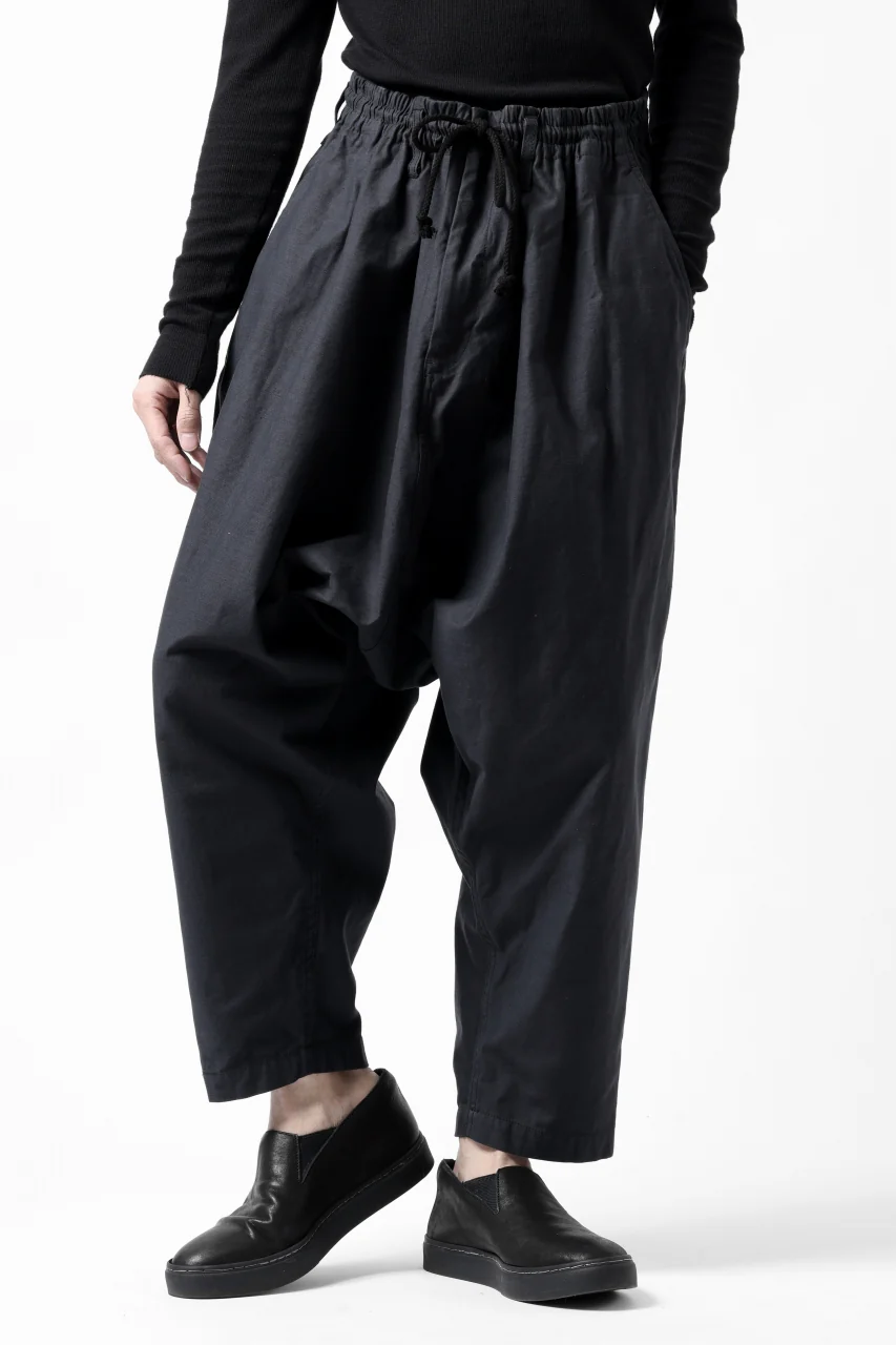 Y's SARROUEL PANTS PAINTER-DETAIL / BACK SATIN VULCANIZATION COTTON (BLACK) - Image 18