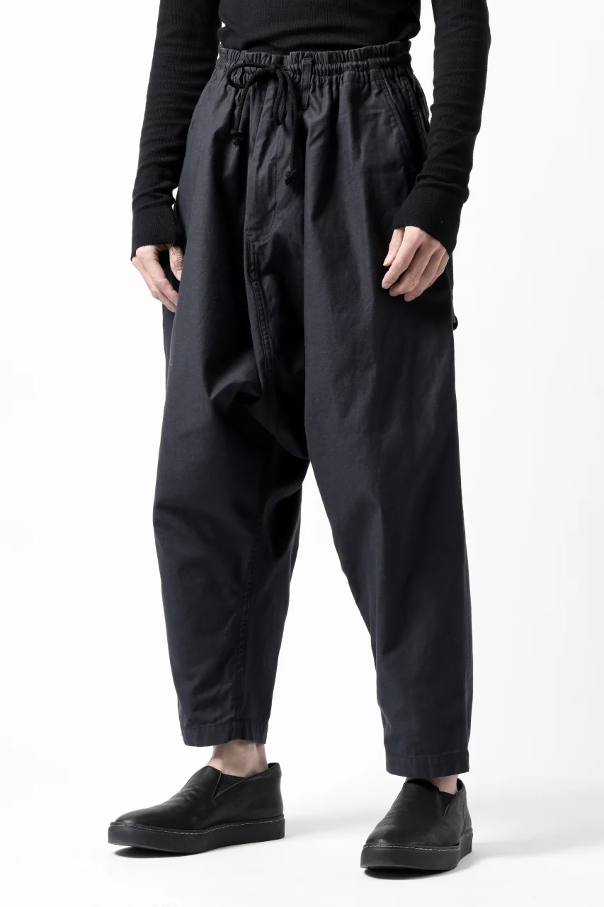 Y's SARROUEL PANTS PAINTER-DETAIL / BACK SATIN VULCANIZATION COTTON (BLACK) - Image 19