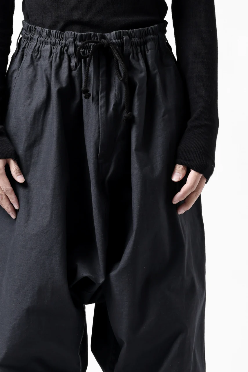Y's SARROUEL PANTS PAINTER-DETAIL / BACK SATIN VULCANIZATION COTTON (BLACK) - Image 23
