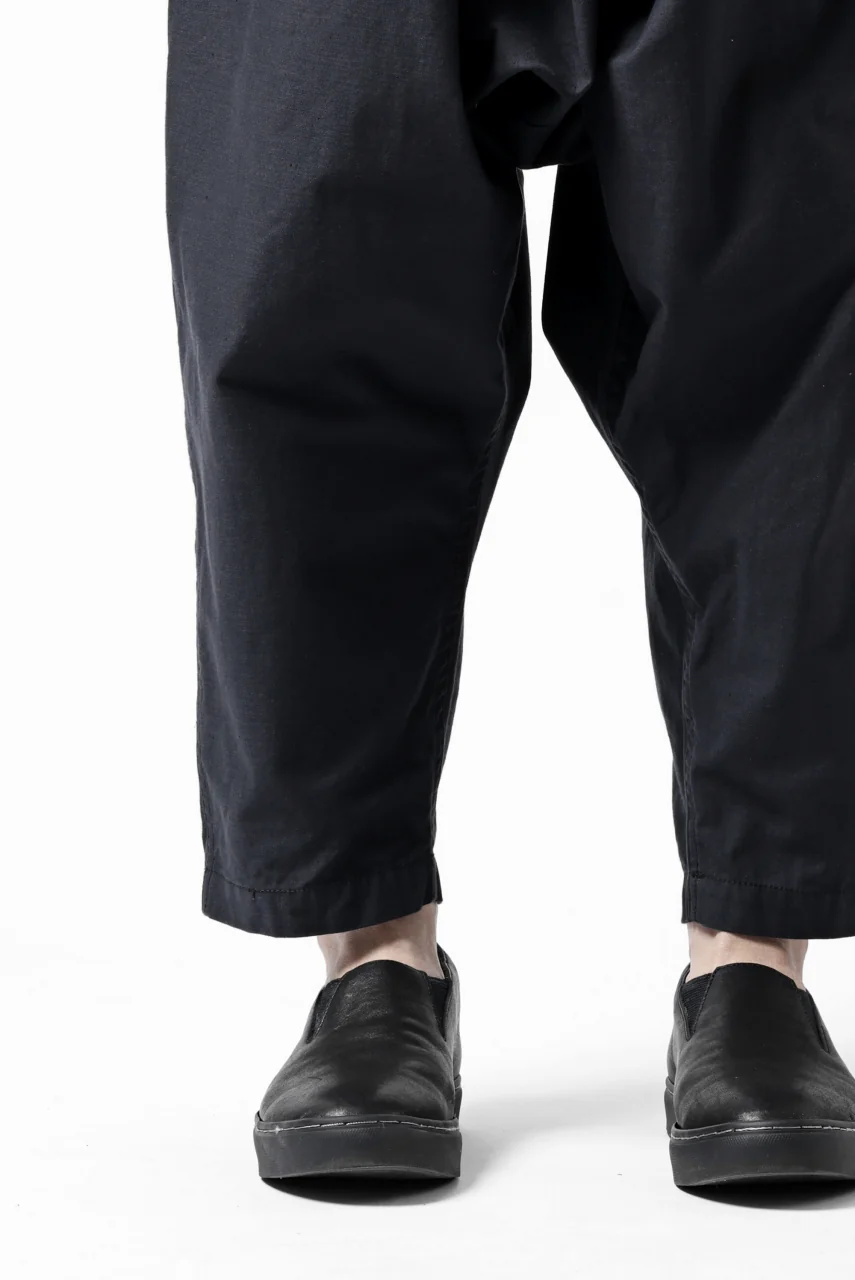 Y's SARROUEL PANTS PAINTER-DETAIL / BACK SATIN VULCANIZATION COTTON (BLACK) - Image 25