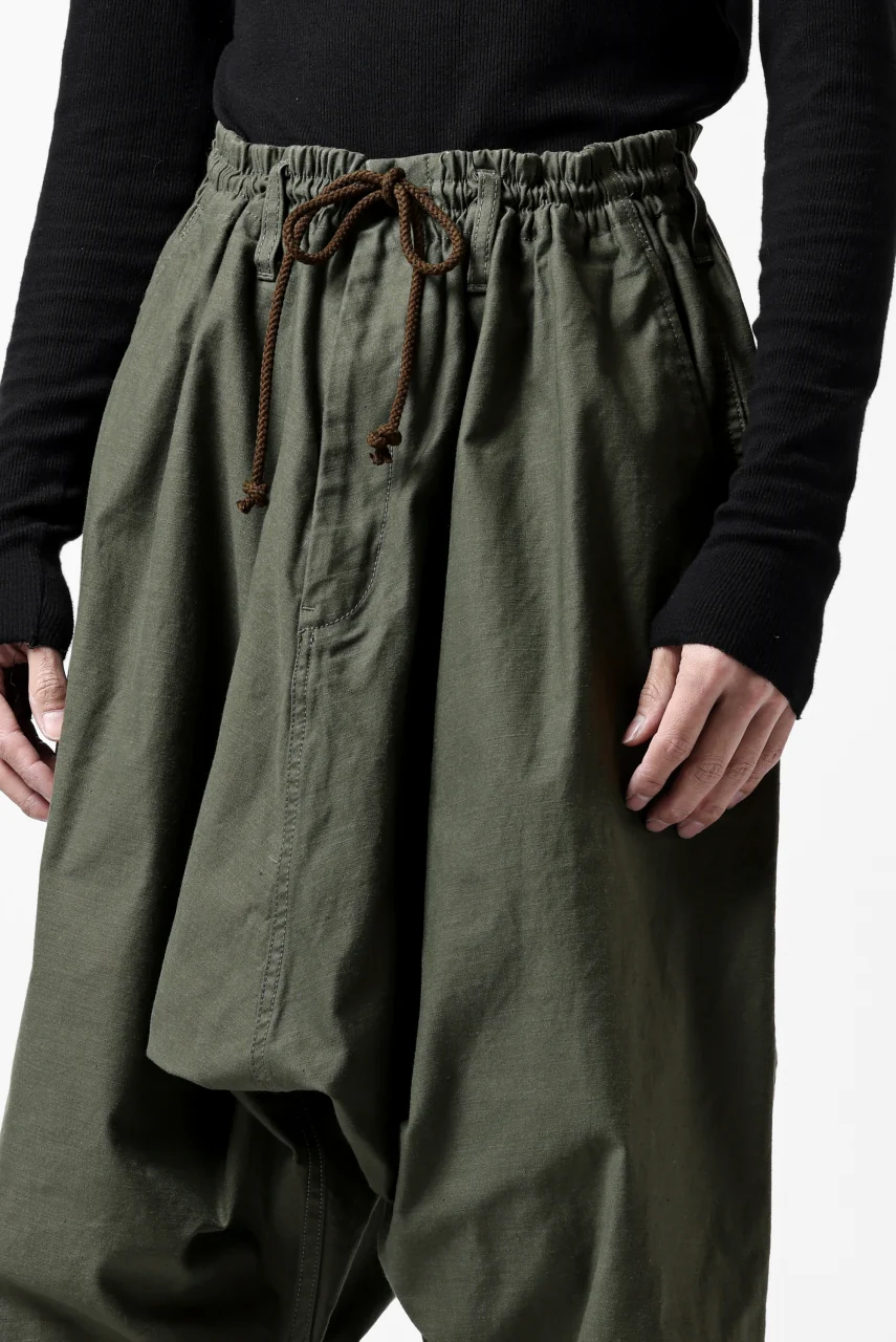 Y's SARROUEL PANTS PAINTER-DETAIL / BACK SATIN VULCANIZATION COTTON (KHAKI) - Image 20