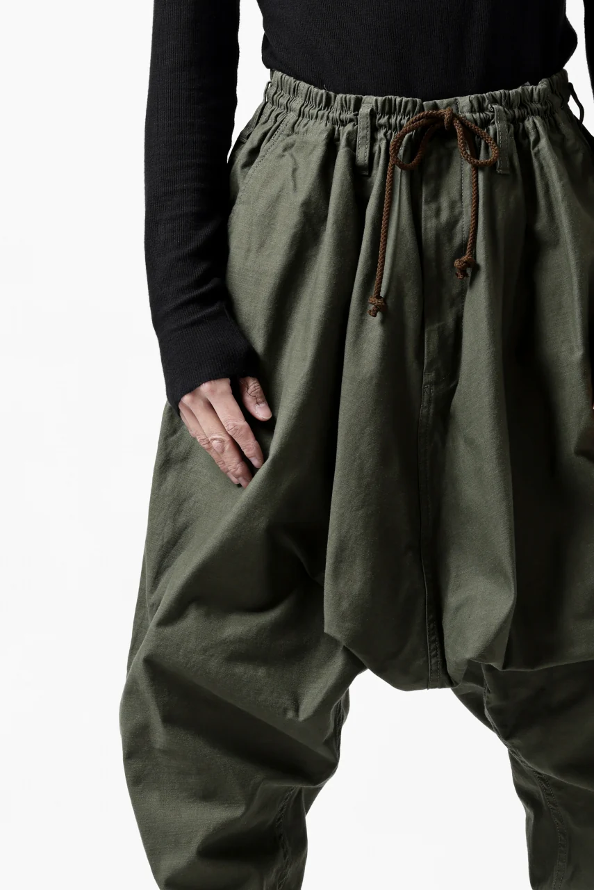 Y's SARROUEL PANTS PAINTER-DETAIL / BACK SATIN VULCANIZATION COTTON (KHAKI) - Image 21