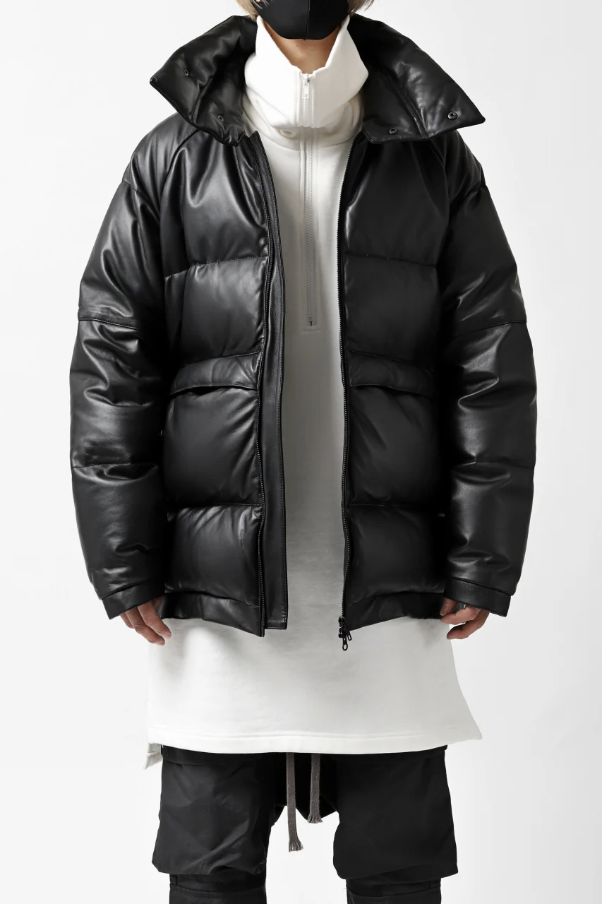 Y's.... SHEEP LEATHER DOWN JACKET (BLACK) - Image 4