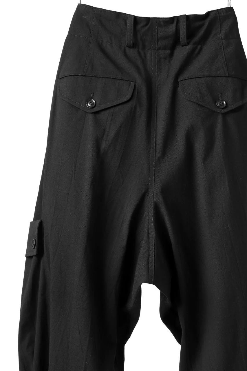 Y's SIDE FLAP POCKET PANTS / MIXED TWILL (BLACK) - Image 11