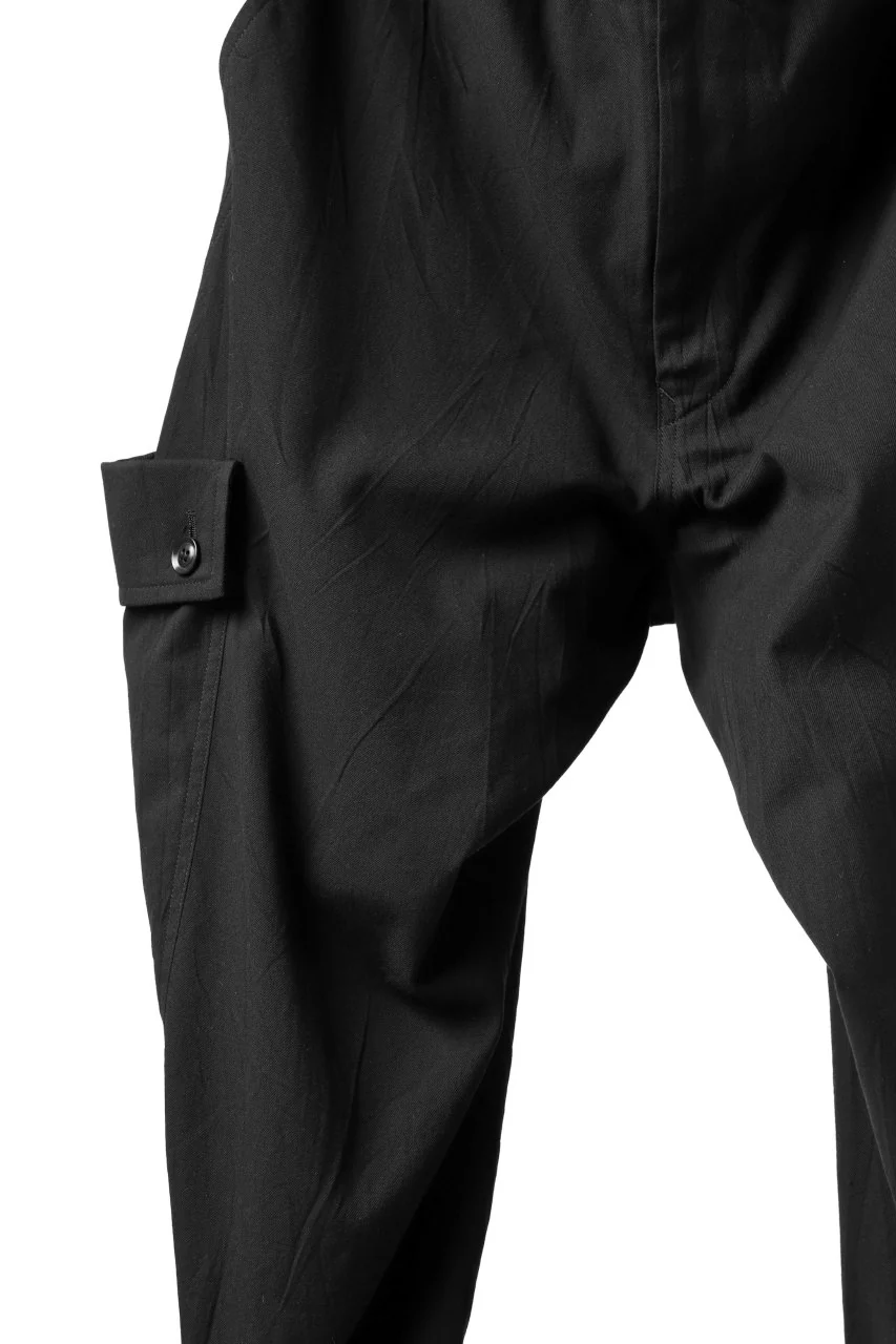 Y's SIDE FLAP POCKET PANTS / MIXED TWILL (BLACK) - Image 5