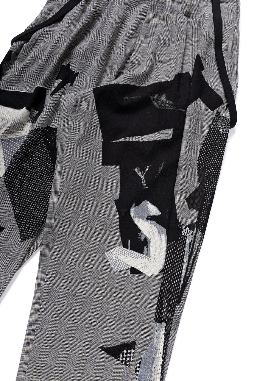 Y's SUSPENDER PANTS / COLLAGE HOUNDTOOTH (GREY) - Image 9
