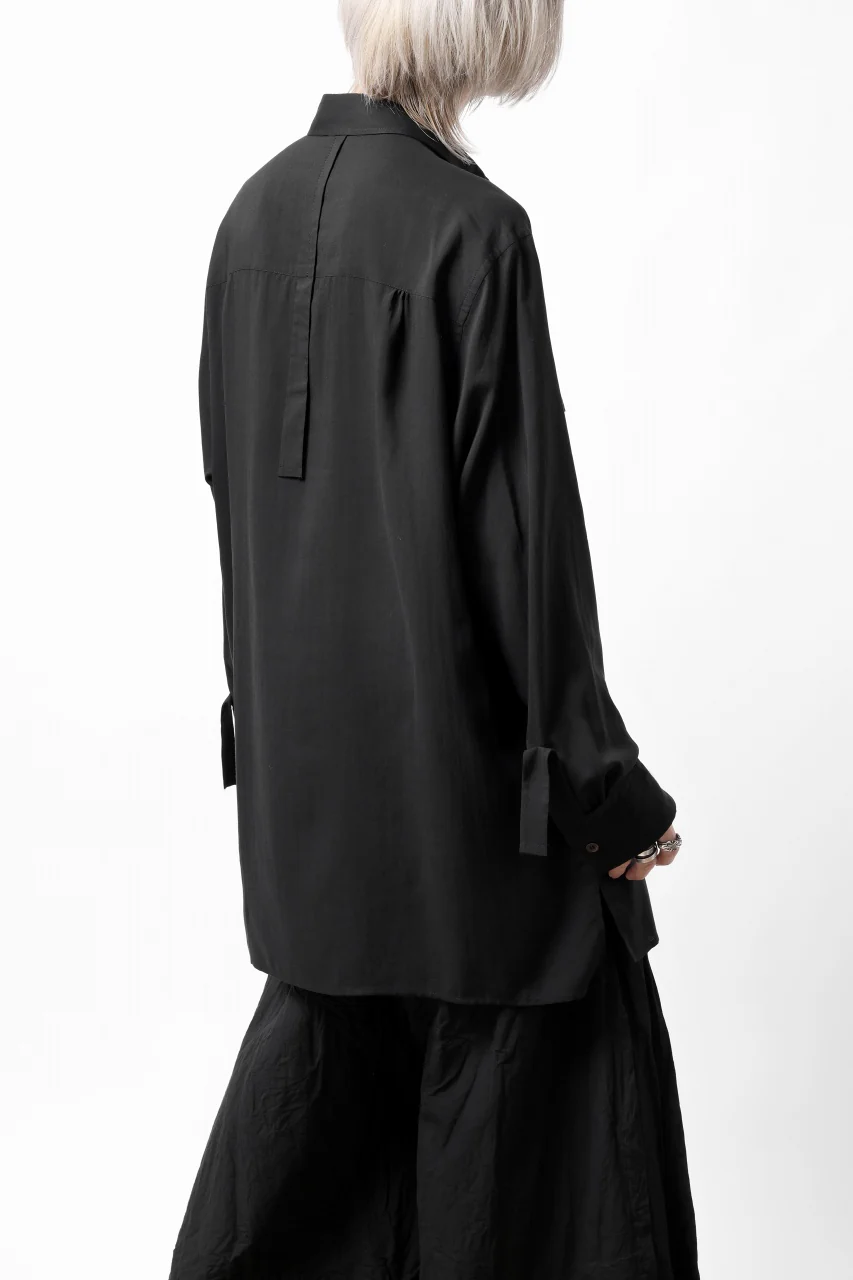 Y's TAPE FLAP POCKET SHIRT / CELLULOSE LOAN (BLACK) - Image 14