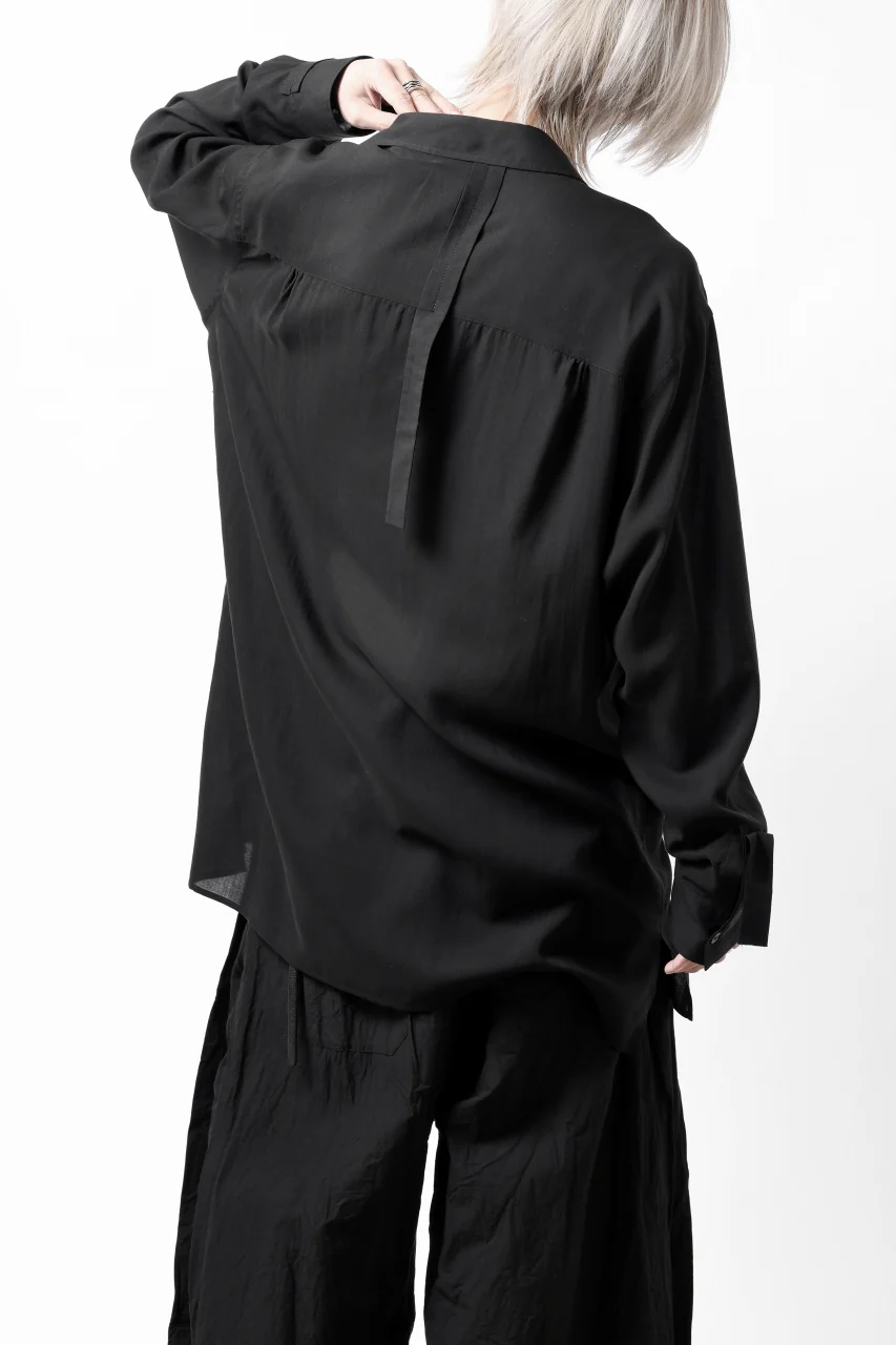 Y's TAPE FLAP POCKET SHIRT / CELLULOSE LOAN (BLACK) - Image 15
