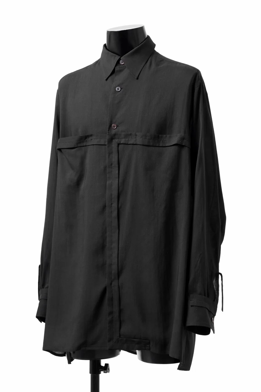 Y's TAPE FLAP POCKET SHIRT / CELLULOSE LOAN (BLACK) - Image 17