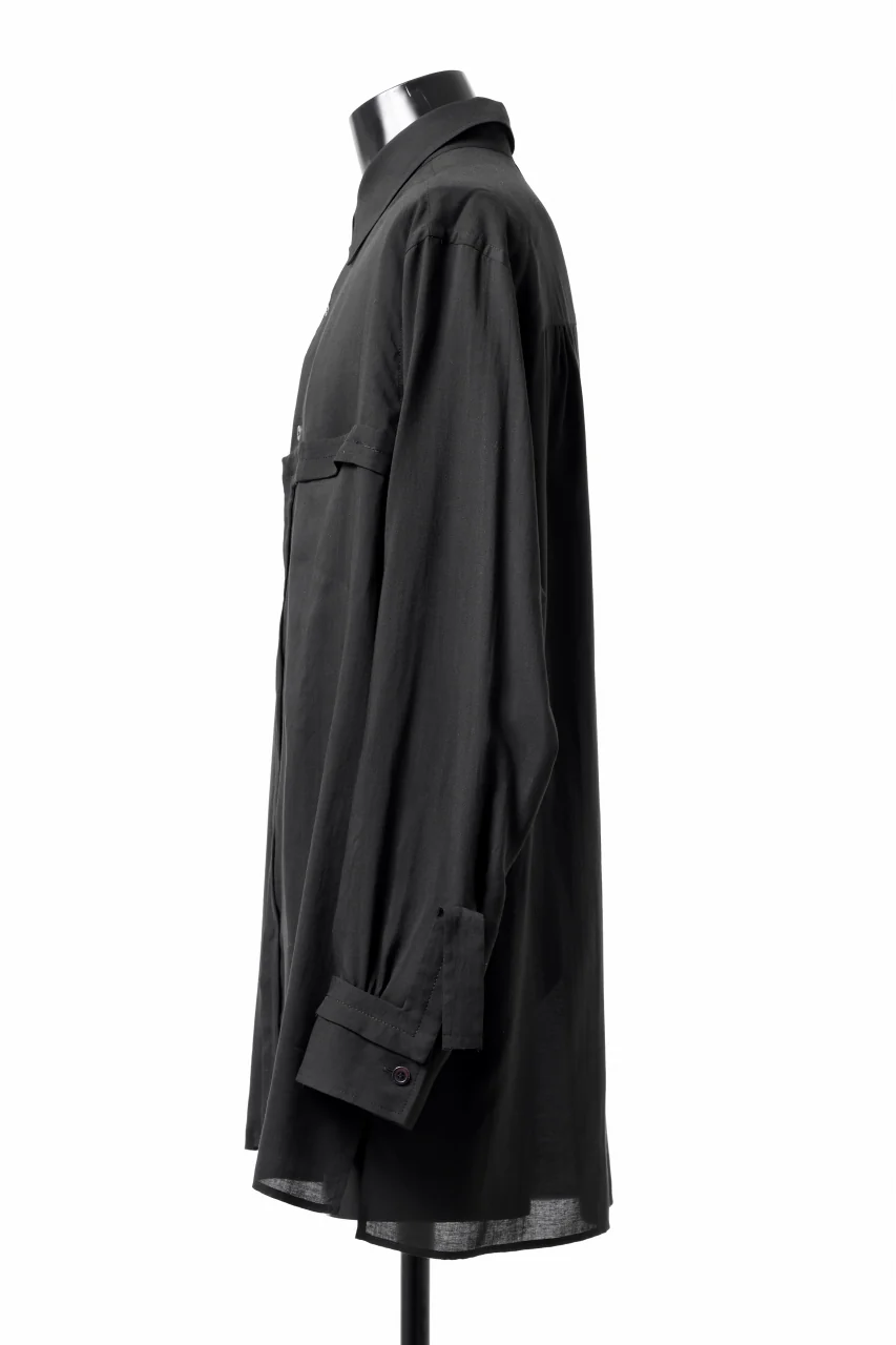 Y's TAPE FLAP POCKET SHIRT / CELLULOSE LOAN (BLACK) - Image 18