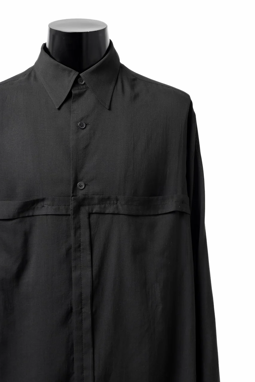 Y's TAPE FLAP POCKET SHIRT / CELLULOSE LOAN (BLACK) - Image 20