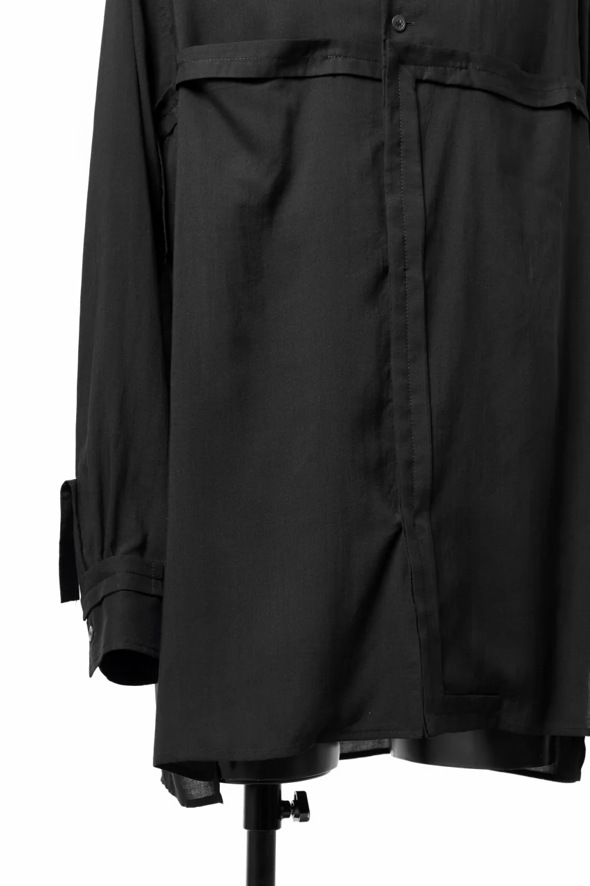 Y's TAPE FLAP POCKET SHIRT / CELLULOSE LOAN (BLACK) - Image 22